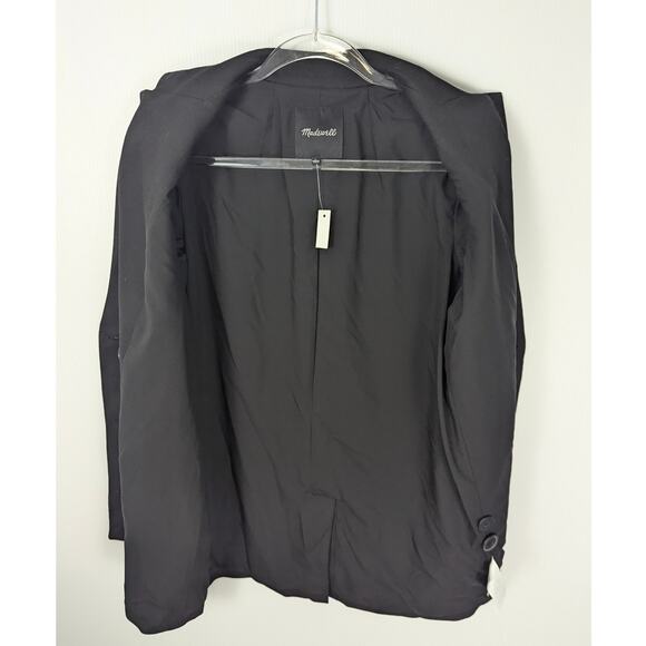 Madewell Caldwell Double Breasted Blazer Black Classic Preppy Size Small NWT - Picture 5 of 10